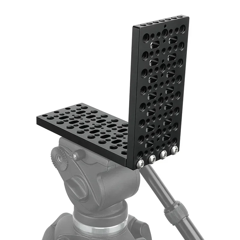 

Camera L Bracket Cheese Plate With 1/4"-20 & 3/8"-16 Thread Holes And ARRI locating Holes For DSLR Camera Tripod Head