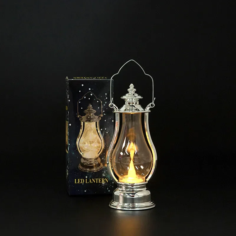 Led Retro Small Oil Lamp Portable Wind Light Kettle Electric Candle Lamps Bedroom Living Room Decoration Kerosene Lights