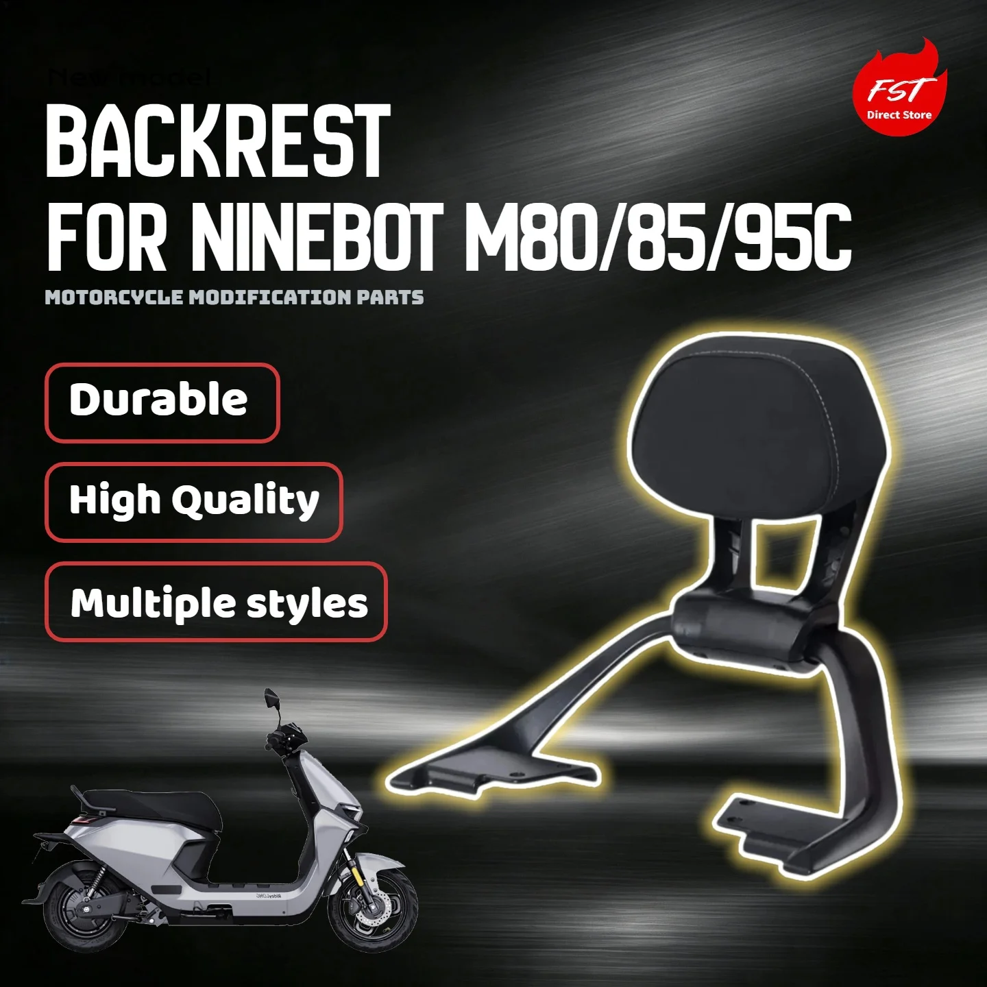 For Ninebot M95C M85C M80C electric scooter dedicated aluminum rear handrail and backrest modification accessories