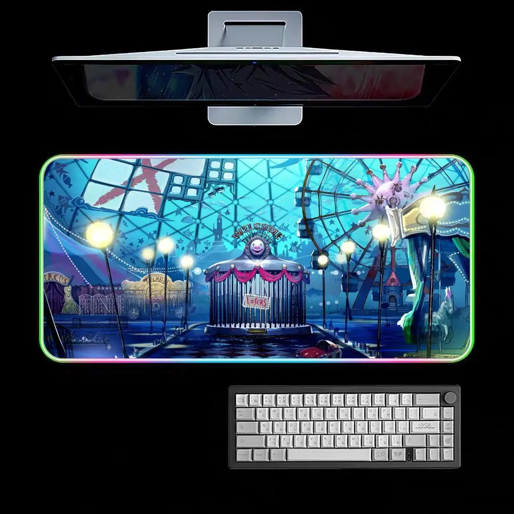 Cartoon The Amazing Digital C-Circus Mouse Pad RGB Gaming Mouse Pad Desk Mat HD Gamer Large LED Light XXL MousePads