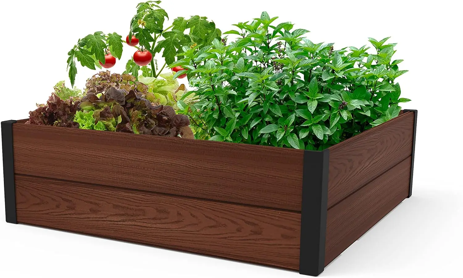 Outdoor Gardening, Wood Look, Brown, Durable for Vegetables, Flowers, and Succulents