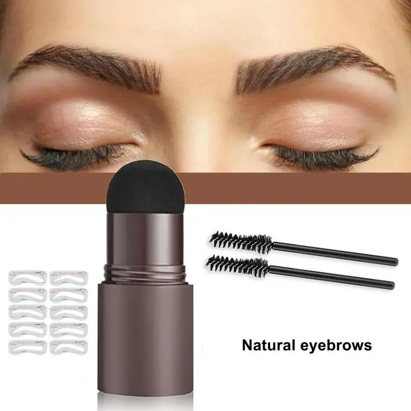 Complete professional Eyebrow Powder Stamp Shaping Kit makeup brushes eyebrow paint eyebrow pencil Eye Brows Stencil