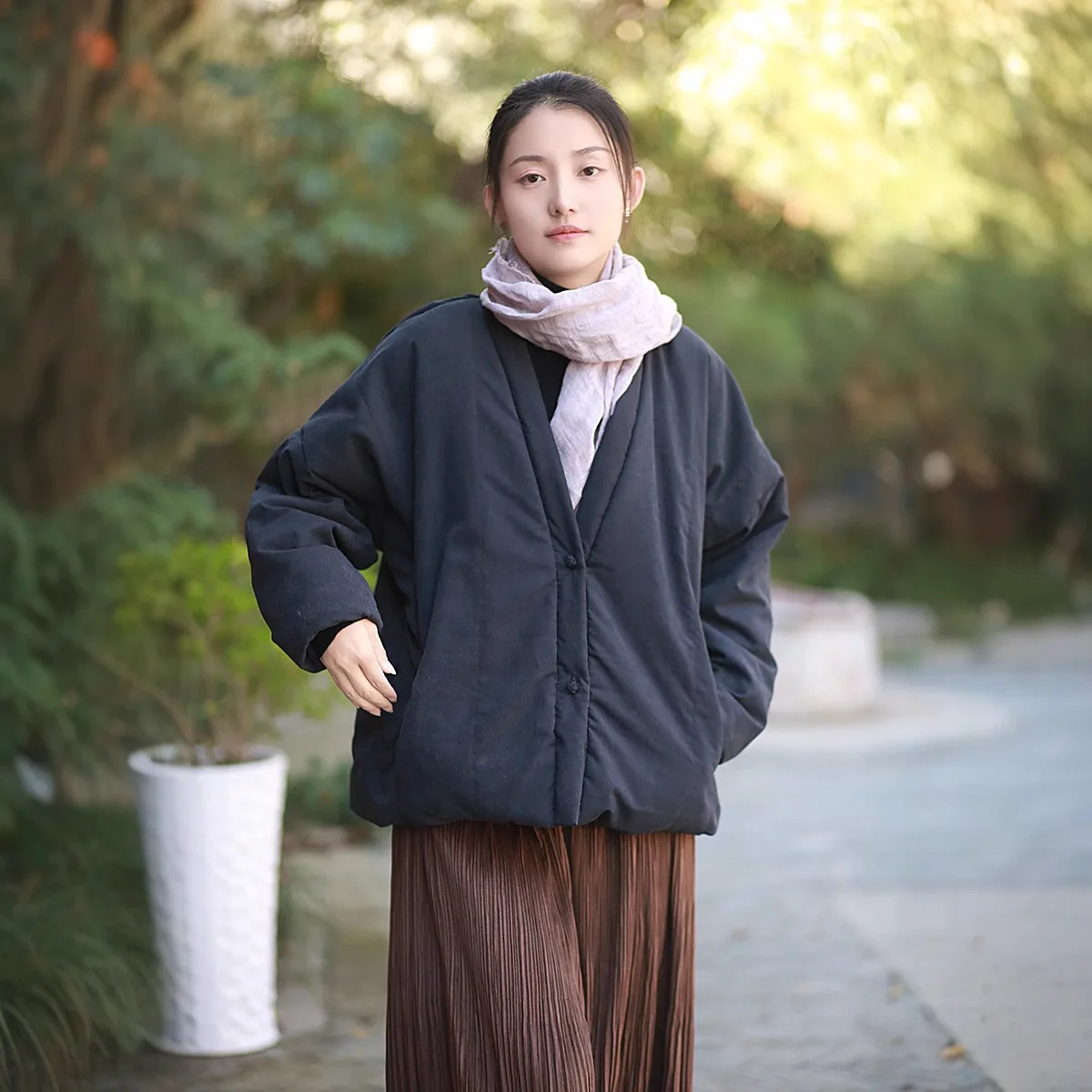 High-Quality Autumn Winter Cotton Coat Women's Harajuku Original Jacket Single-Breasted Long-Sleeved Top Parkas All-match Coats