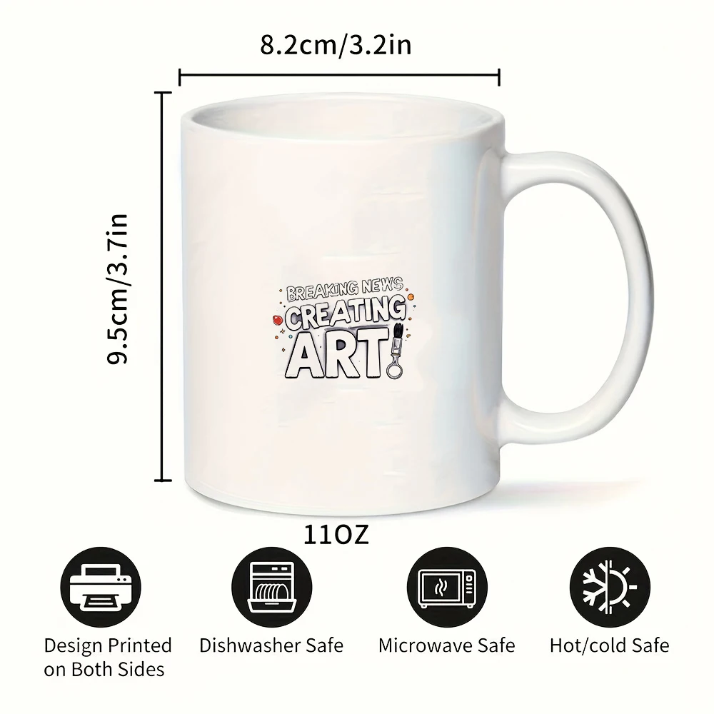 كوب فني إبداعي سعة 11 أونصة مثالي للمشروبات الباردة والساخنة هدية مكتب عائلية لعيد الميلاد