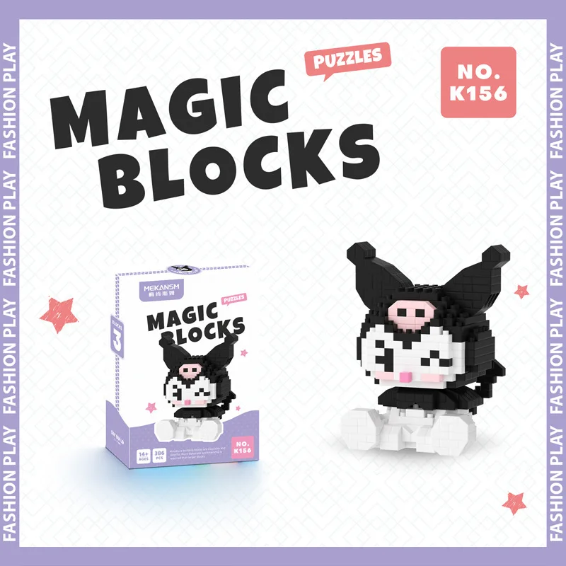 Sanrio Hello Kitty Micro Building Block Pochacco Cinnamoroll Kuromi Assembled 3D Model My Melody Mini Bricks Figure Toys