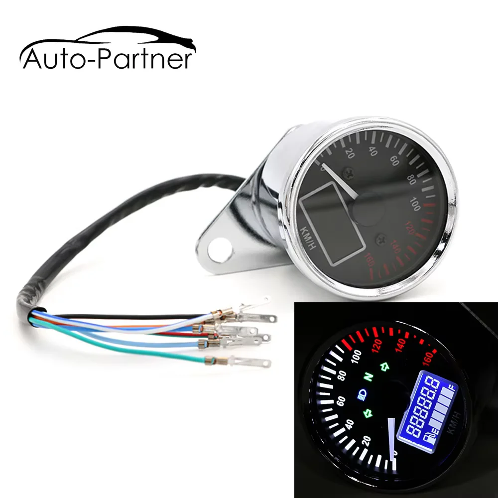 Motorcycle Retro LCD Speedometer Odometer Multifunction Fuel Gauge Assembly For Honda for Yamaha