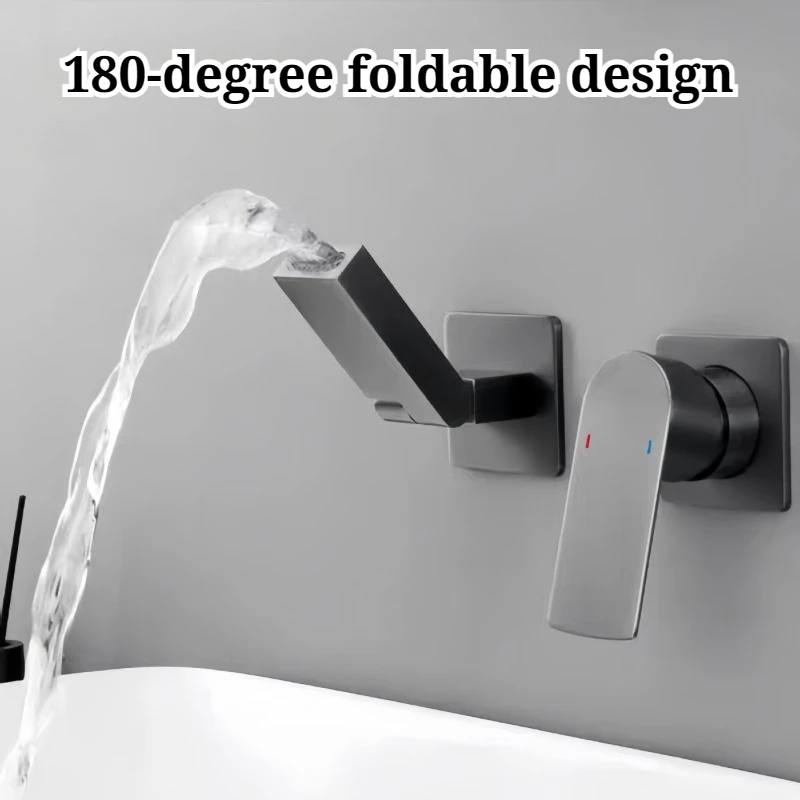 Wall-mounted Concealed Basin Faucet Cold Hot Water Rust Resistant Wear-resistant Bathtub Faucets Durable Bathroom Fixture