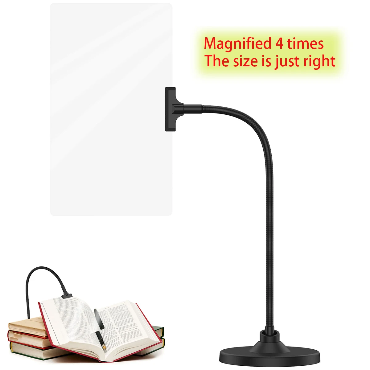 4x magnifying glass desktop magnifying glass with stand detachable and adjustable 10 x 6 inches full page magnification