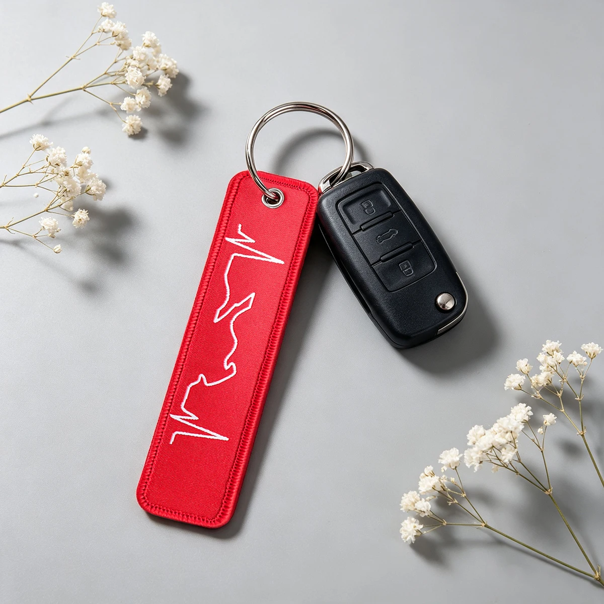 1 Stück Lustiger Bestickter Schlüsselanhänger Coole Warnhinweise Schlüsselanhänger für Frauen Männer Auto Motorrad Zubehör Schlüsselring Biker Geschenke – Detail 8