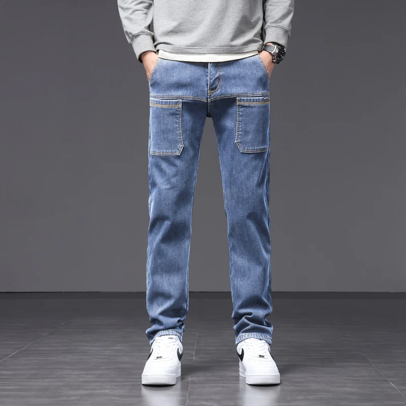 

Vintage Jeans High-quality Fabric Skin-friendly Comfortable Pants Daily Business Essentials Straight Leg Casual Long Pants Men