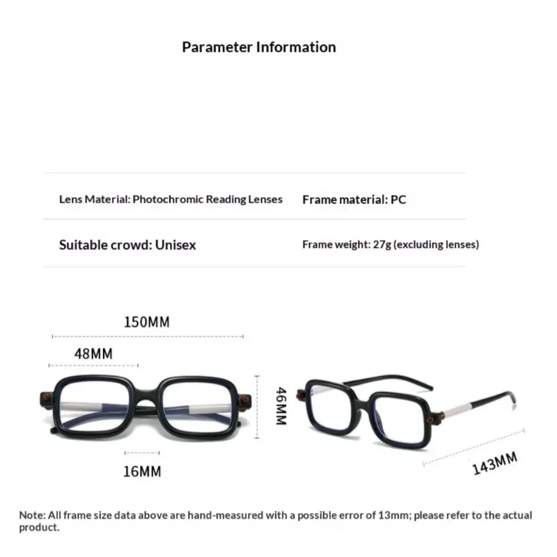 Photochromism Reading Glasses Turn Gray + UV Resistant 0+1.0+1.5+2.0+2.5+3.0+3.5 +4.0 Stable Hinge Anti Slip Eyeglass Legs