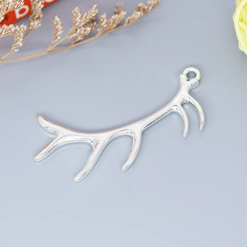 5PCS Antlers Charms Antique Sliver Plated Antique Bronze Color Charm Pendant For Bracelet Jewelry Findings