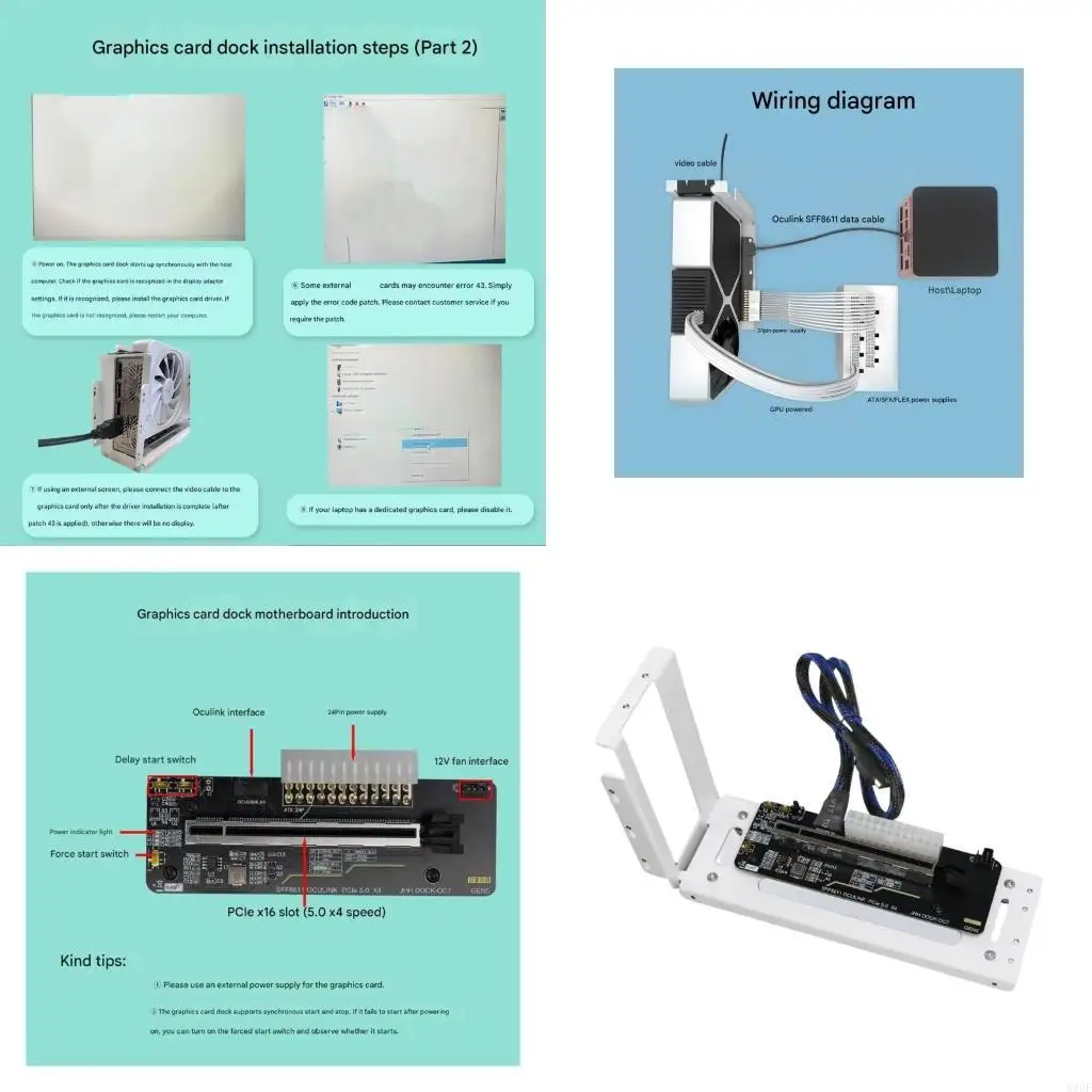 

Док-станция для графического процессора 896F с графическим процессором PCIe 5.0 высокоскоростной ноутбук для ноутбука с