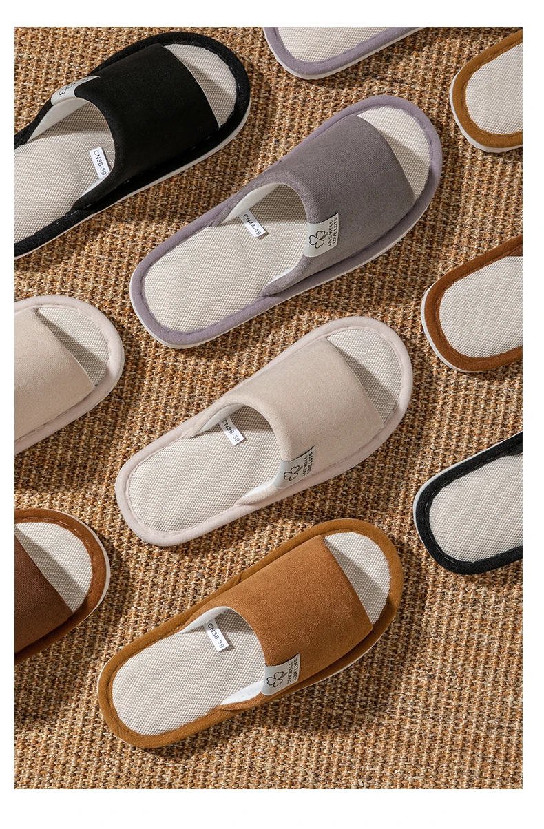 Men's Spring Summer Breathable Slippers Non-Slip Indoor House Shoes,Couples Soft Sole Open-Toe Slippers for All Seasons Home Use