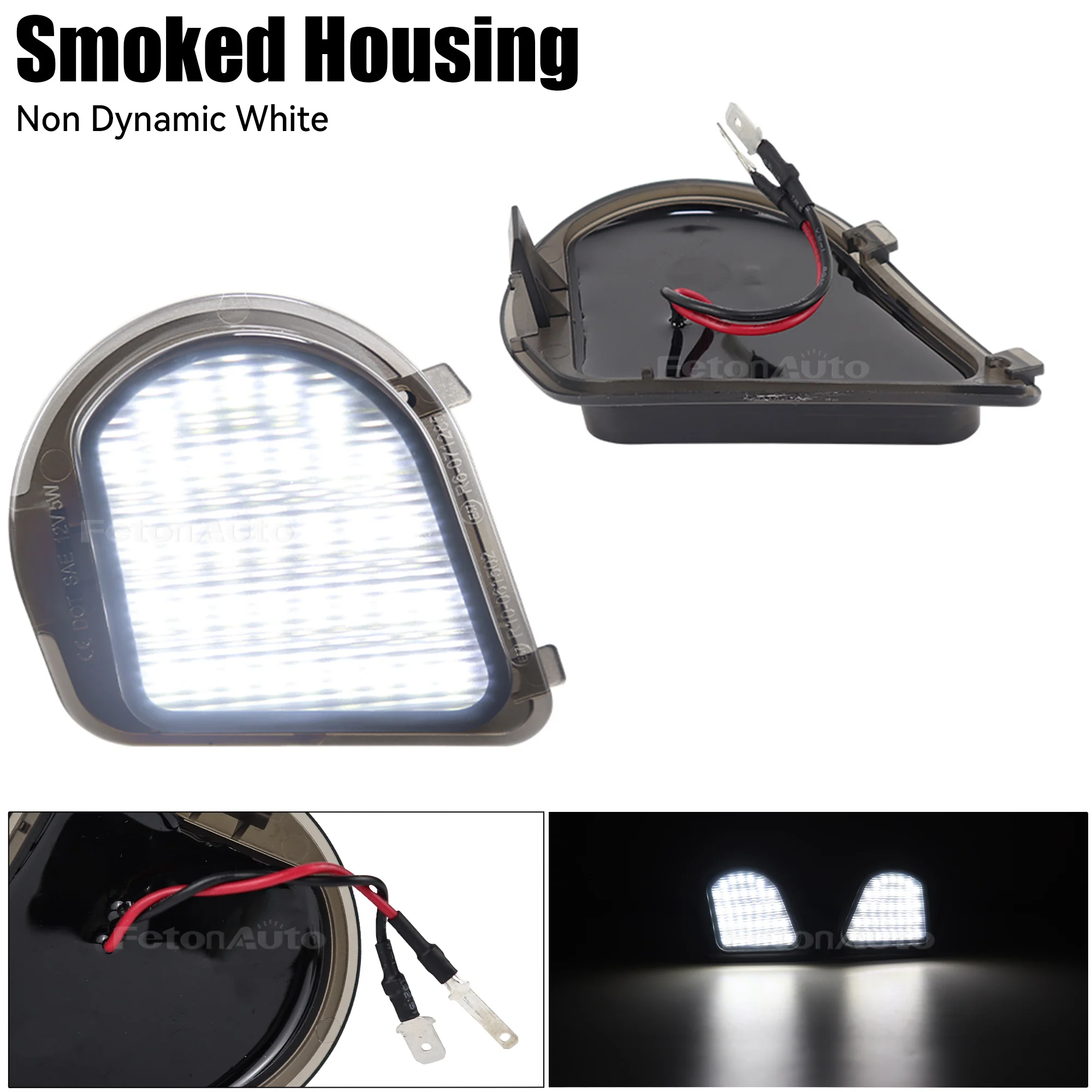 2pcs LED Puddle Light Under Mirror  Door Puddle Lights White Lamp For Dodge Ram 1500 2500 3500 4500 5500