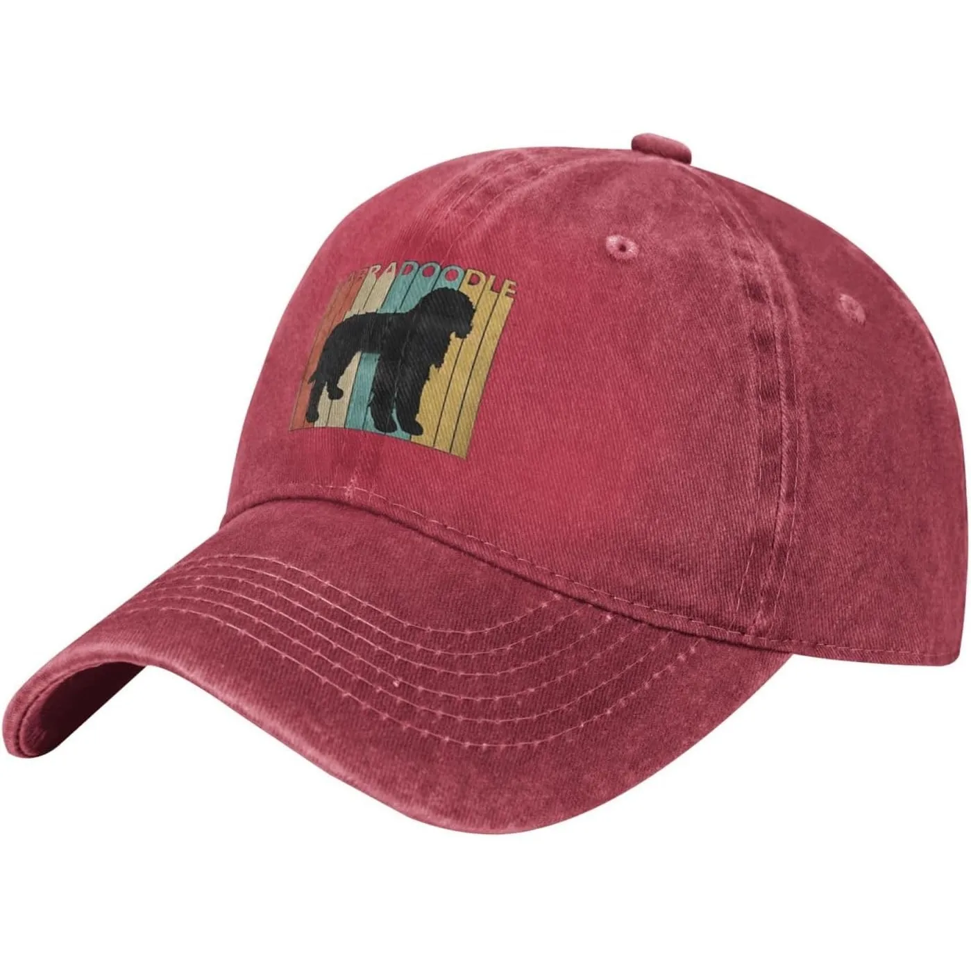 Labradoodle Dog Baseball Cap Washed Cotton Dad Hat Retro Graphic Adjustable Sun Protection Headwear