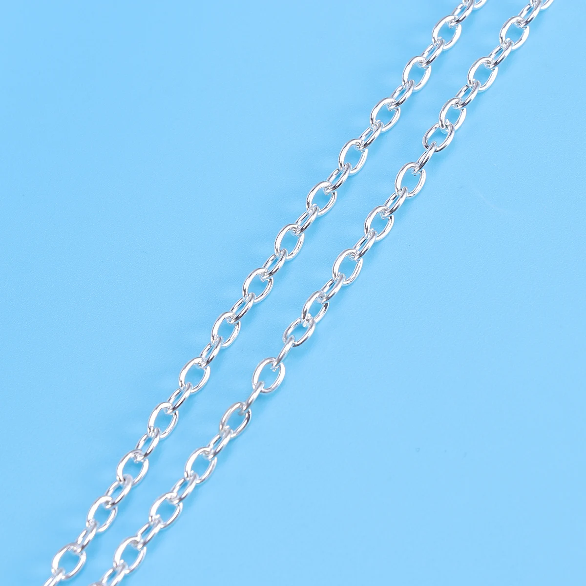 

121pcs Silver-plated Chain 20 Lobster Clasps 100 Jump Rings DIY Jewelry Making Crafts Unwelded Cross Chains Lightweight Durable