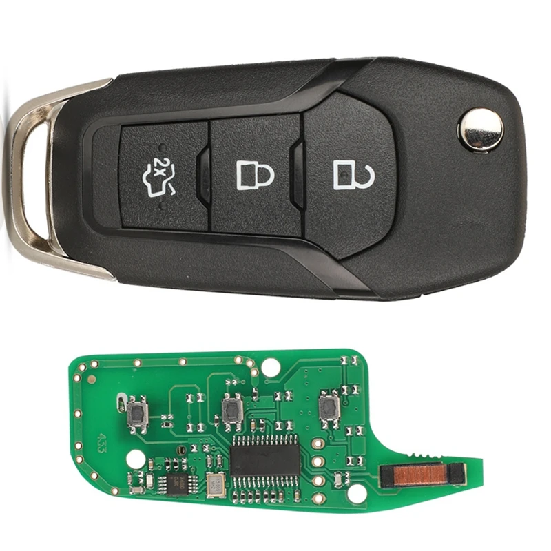 Super Sale 3 Button Flip Car Remote Key Fob 433MHz with 49 Chip Fit for Ford Focus Mondeo Auto Spare Remote Control Key - view 3