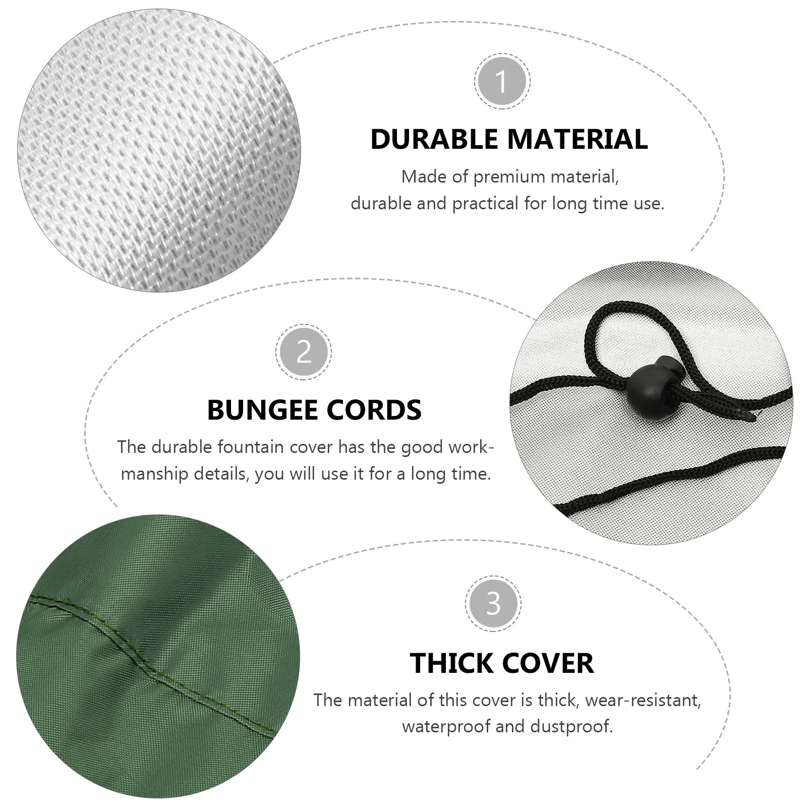 

Premium Oxford Cloth Fountain Cover Waterproof Weather Resistant Patio Protector Outdoor Furniture Cover