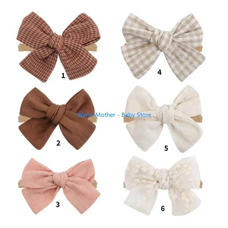 عصابة رأس مرنة ناعمة على شكل فيونكة غطاء رأس للأطفال لتزيين شعر أنيق للتصوير الفوتوغرافي والحفلات، ملابس يومية 57QE #2