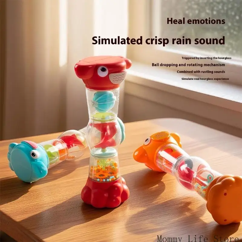 لعبة خشخيشة حسية آمنة للأطفال مع تأثيرات هطول الأمطار المهدئة، أداة تدريب على التعبير من أجل التطوير السمعي