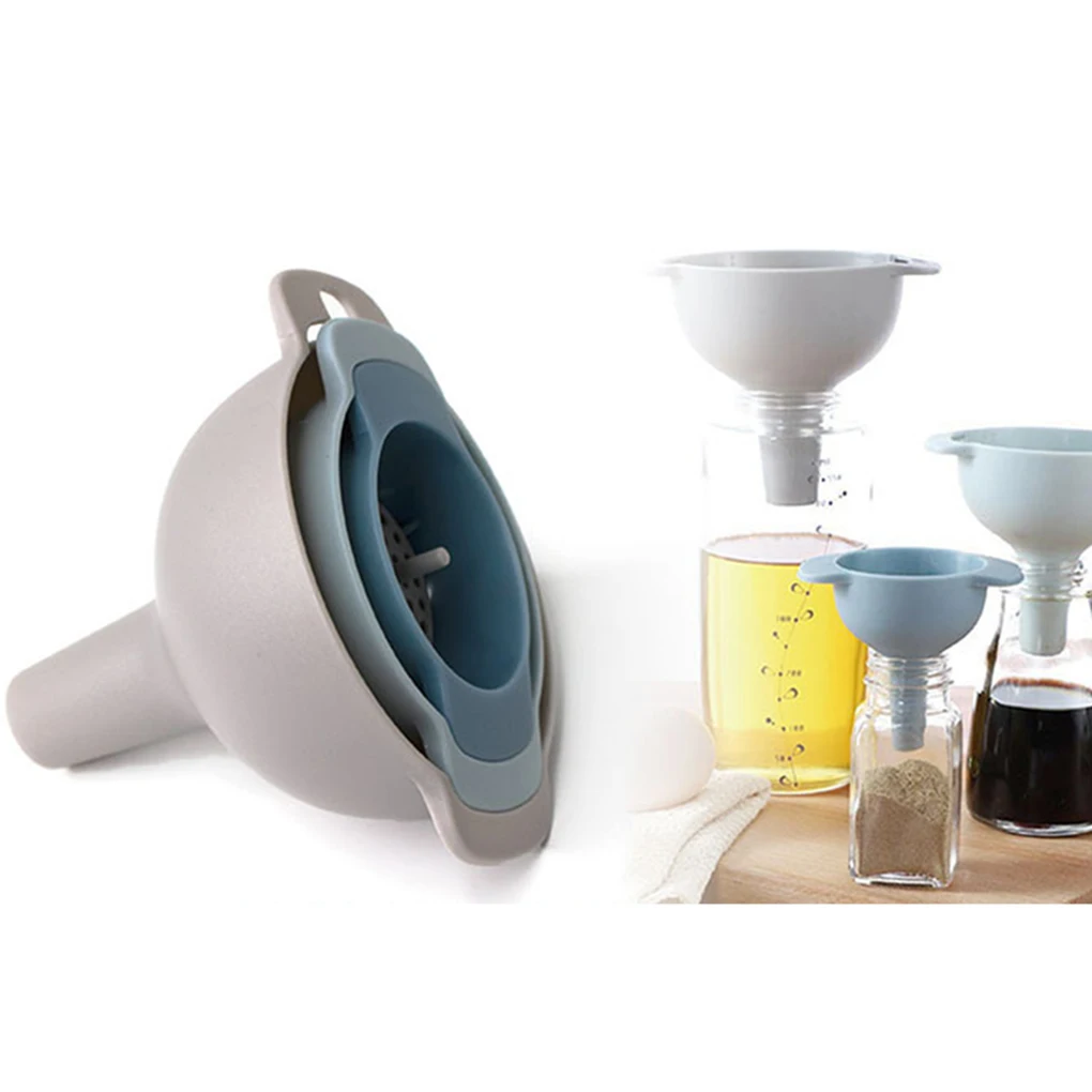 4 in 1 Kitchen Funnels for Filling Bottles Kitchen Funnels with Detachable Strainer Filter Plastic Oil Funnel Kitchen Accessory