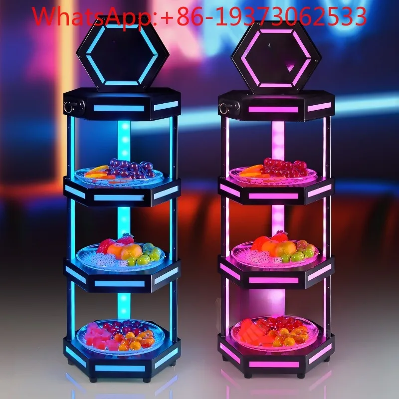 Bar KTV Creative Fruit Basket, LED Illuminated Multi-layer Fruit Plate, Internet-famous Restaurant with Light Tray, Snack Plate