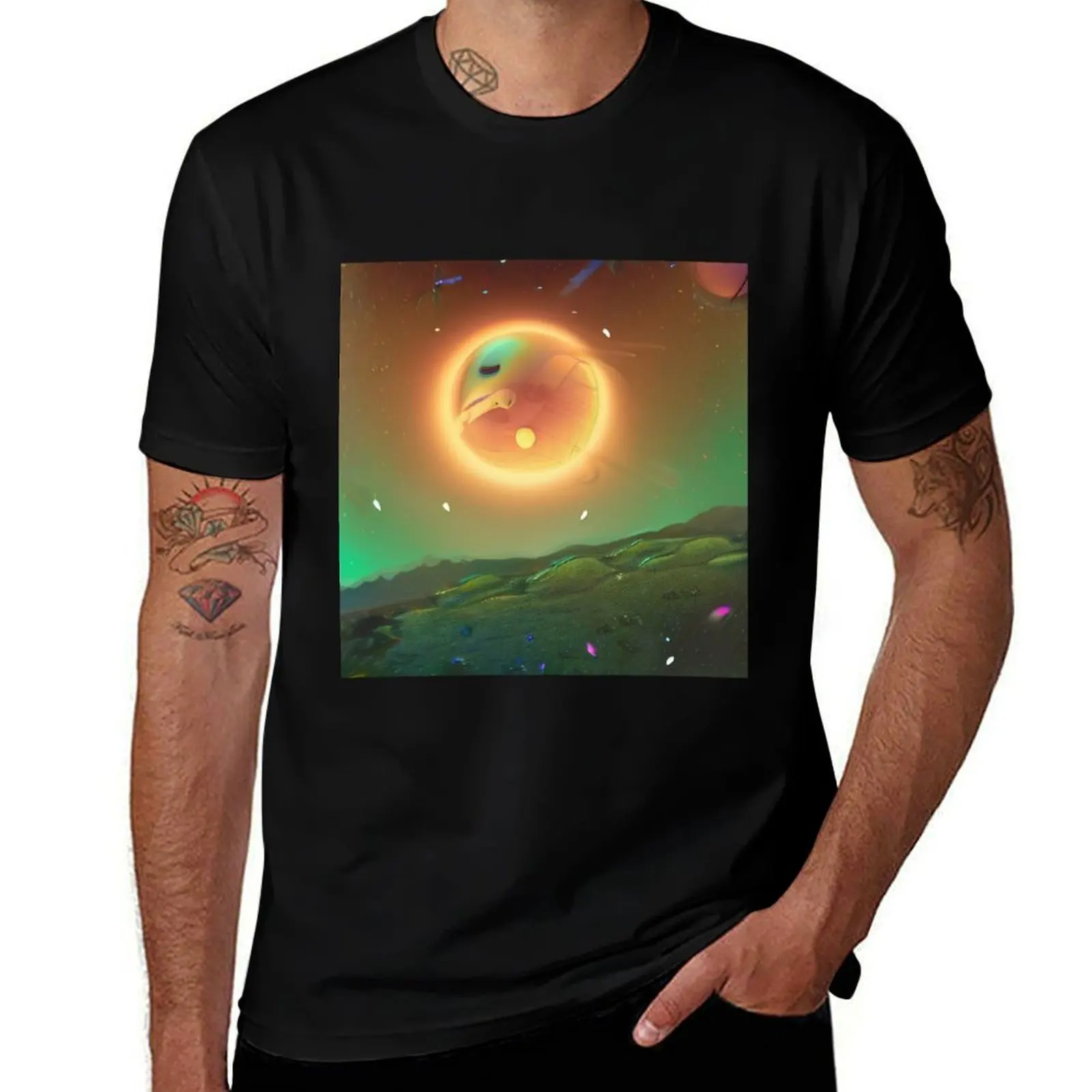 

Planet With On Fire T-Shirt graphic tee shirt clothes Louboutins new edition tshirts for men