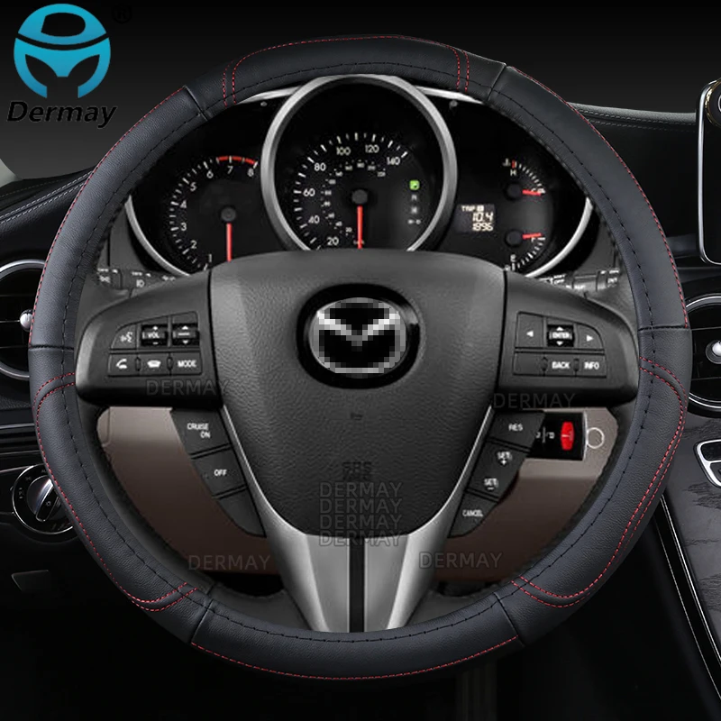 for Mazda CX3 CX4 CX5 CX6 CX7 CX8 CX9 CX30 CX50 CX60 CX70 CX80 CX90 Genuine Leather Car Steering Wheel Cover Auto Accessories