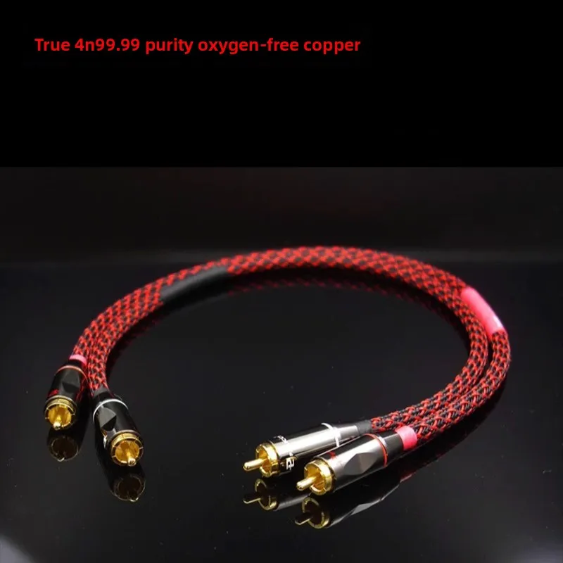 High-Fidelity Audio Cable 4N 4-Core Oxygen-Free Copper Dual RCA Audio Signal Cable