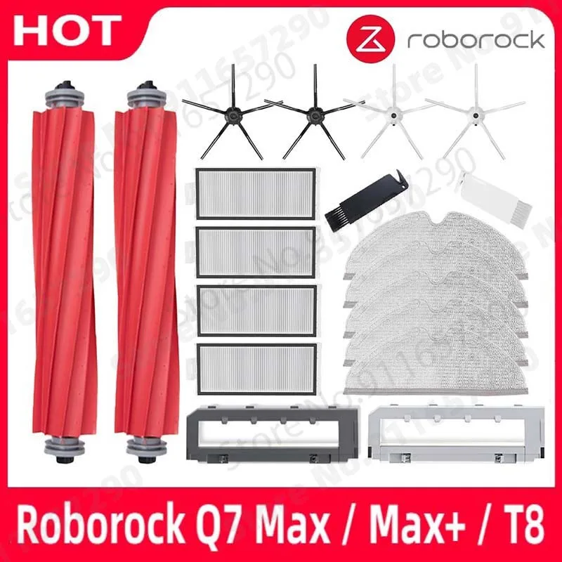 Roborock Q7 Max+ T8 Main Brush Side Brush Hepa Filter Mop Rag Cover Replacemen Robot Vacuum Cleaner Spare Accessories