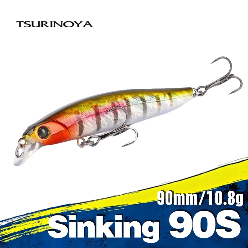 TSURINOYA 90SS Slow Sinking Minnow 90mm 10.8g DW103 Ranger 70-80cm Shallow Runner Jerkbait Pike Bass Perch Baitfish Fishing Lure