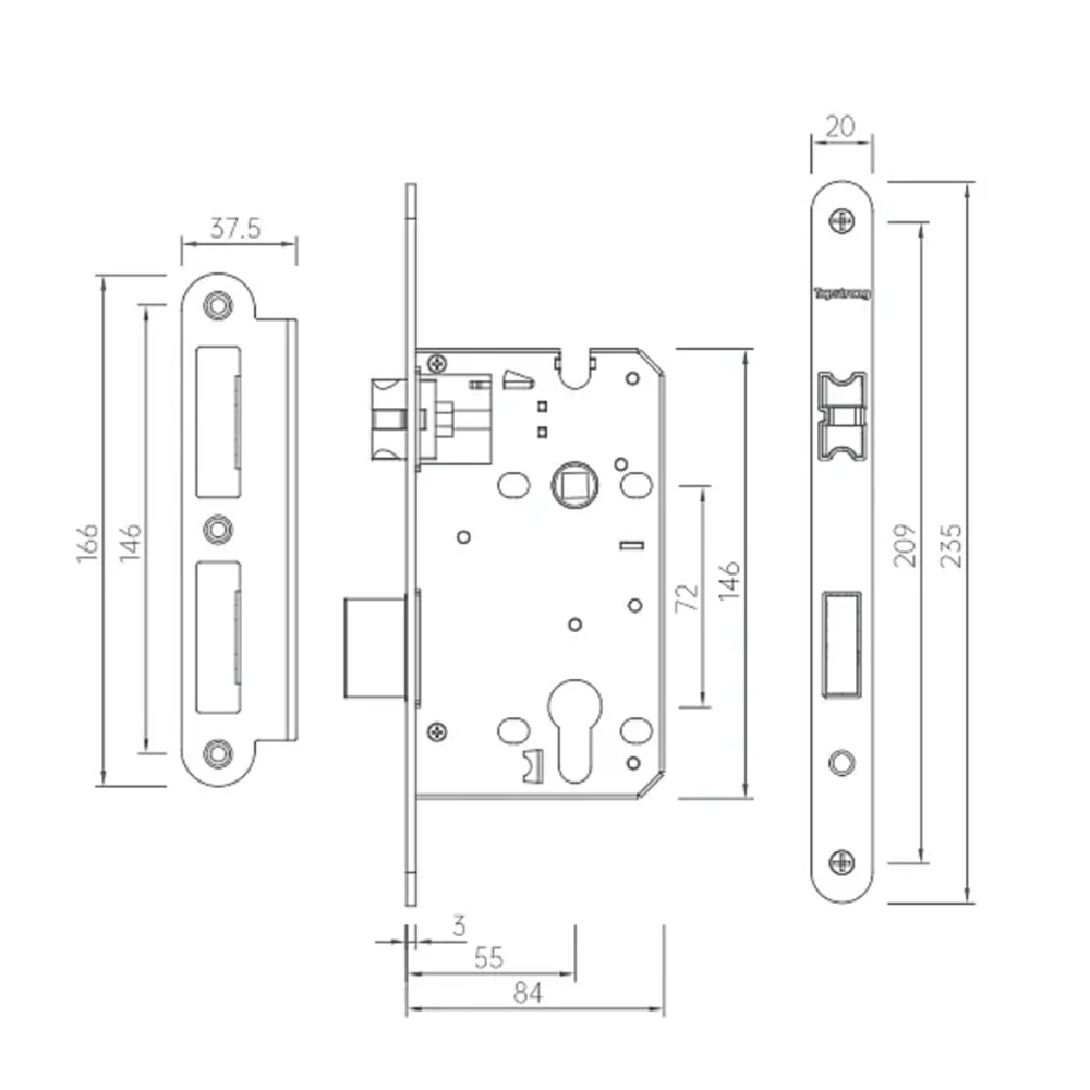 رافعة صامتة عائمة على مقابض الأبواب الوردية باب نار مضاد للصدأ لغرفة النوم والحمام والأجهزة المنزلية مع جسم قفل اسطوانة القفل