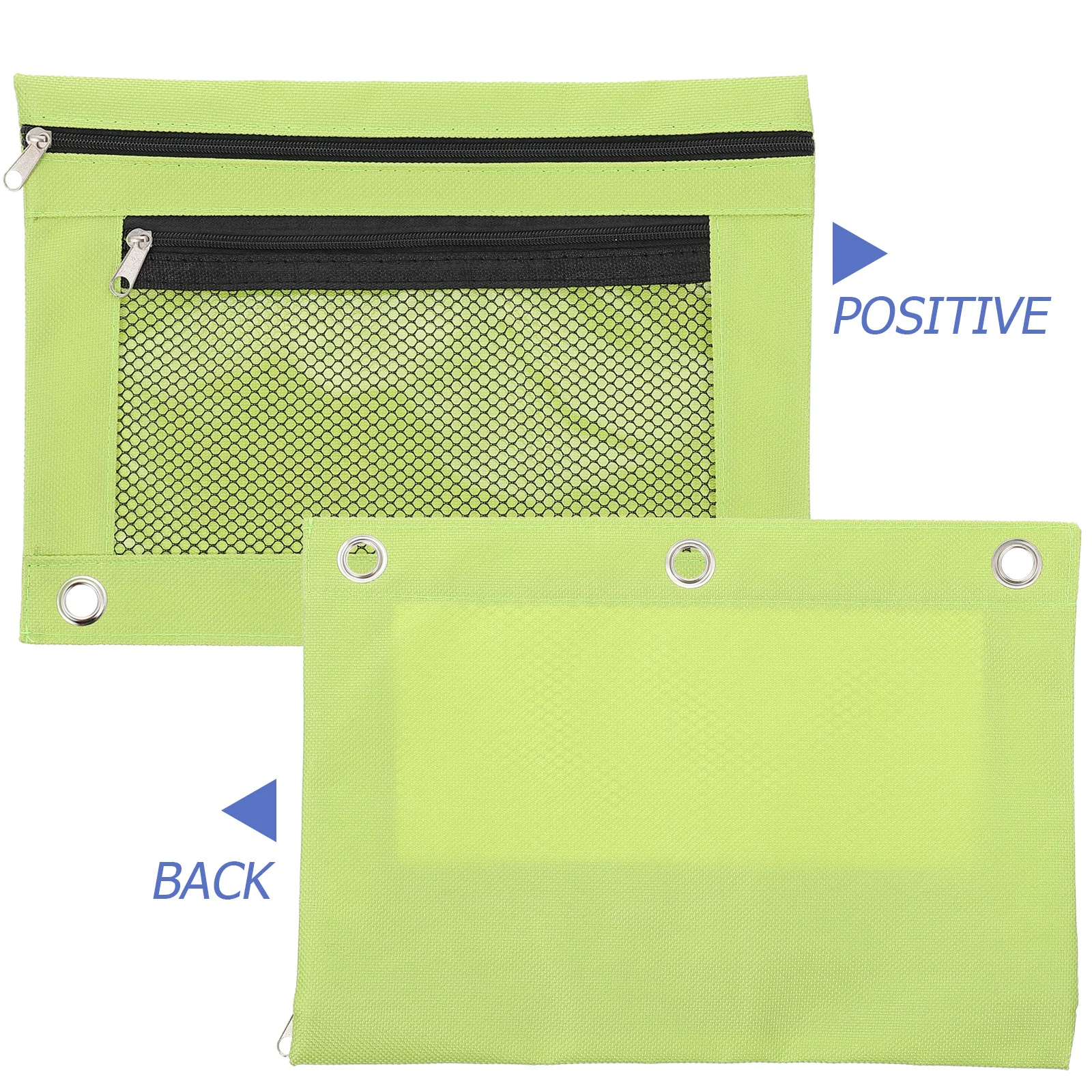 

2Pcs Binder Pencil Pouches Zipper Design Large Capacity Pen Bag Student School Office Supplies Pencil Pouch Stationery Bag