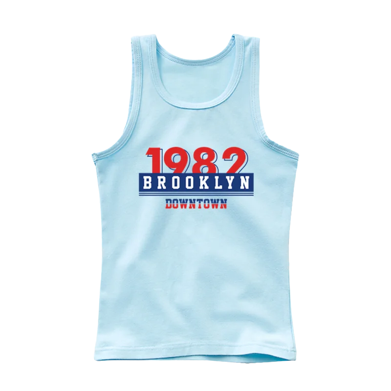 Vintage New York City Letter Print Sport Tank Tops for Boys Vest Sleeveless Sports T-shirt Kids Cotton Singlet