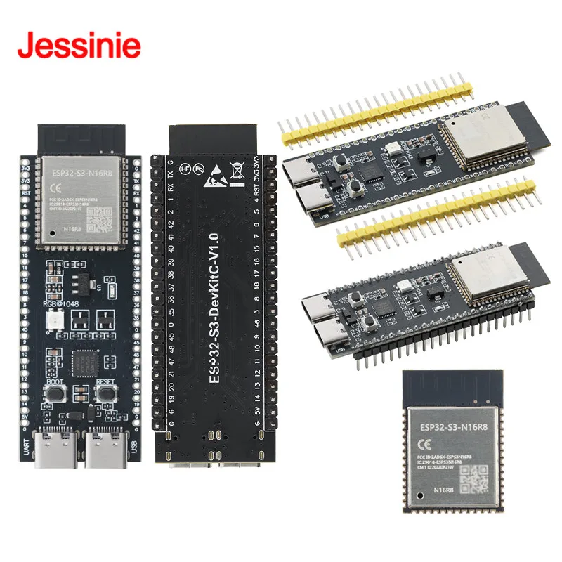 ESP32-S3-DevKitC-1 Development Board BT 2.4G Wifi Module for Arduino 8MB PSRAM 16MB FLASH N16R8 44Pin CP2102 Type-C ESP32S3