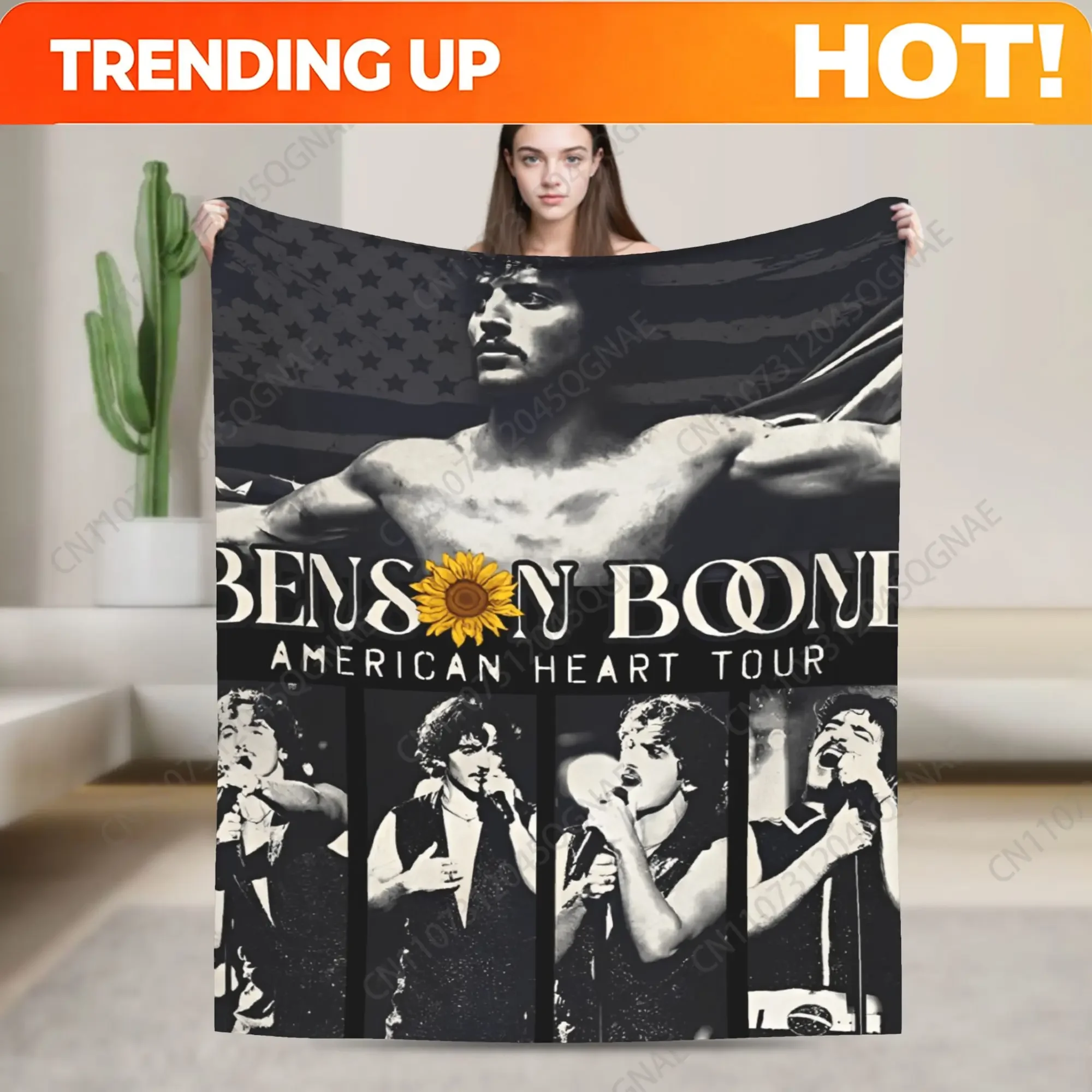 Benson Boone Sunflowe Warm Soft Blanket Decorative Plush Bedding Throws Graphic Couch Bed Flannel Bedspread Sofa Bed Cover
