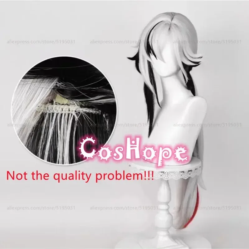 Arlecchino Косплей Парик Knave Fatui Косплей Белый Черный Парик Аниме Косплей Парики Термостойкий Синтетический Парик