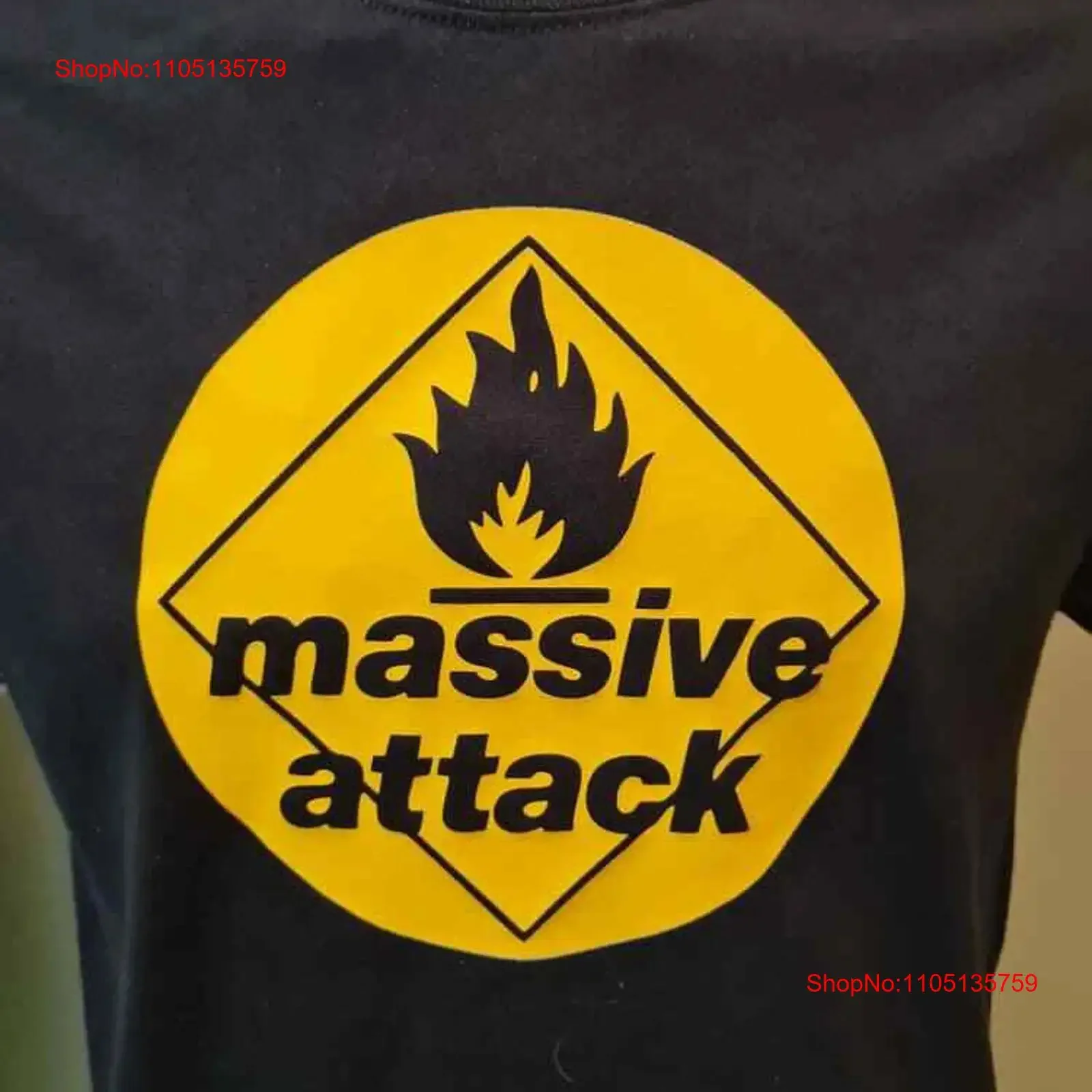 Massive Attack logo basic black Reprint short sleeve T shirt NH18482 vintage Washed Stylish Breathable designer clothes