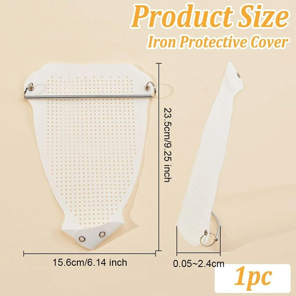 Iron Shoe Cover 6.1x9.3 Inch Plastic Steam Bottom  White Protective Home Shoe for Electric