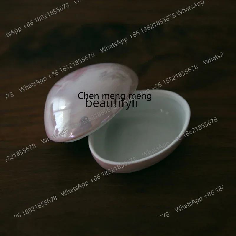 

ss7304 Super Fantasy Pearl Glaze Shell Ceramic Small Box Jewelry Box Small Dish Small Plate