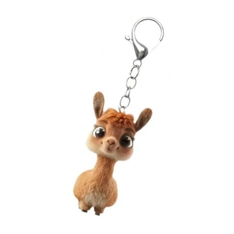 FTCY Portable Sturdy Acrylic Alpacas Keychain Charm Pendant Adds A Touch Of Fun To Bags and Car Interiors Daily Casual Use