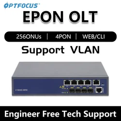 OPTFOCUS EPON OLT 4PON 7dB 8dB 9dB GBIC EPON OLT C++ SFP Support VLAN Compatible with All Brand of 256 ONUs