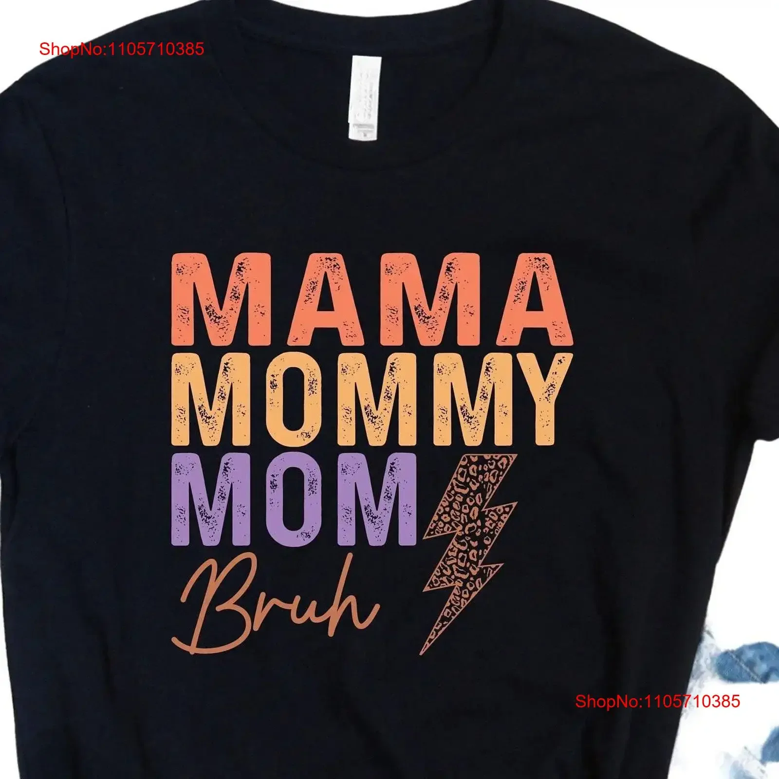 Mama Mommy Mom Bruh T Shirt Day Mother s Funny Happy Mother's 2024 vintage Washed Slightly fashion Versatile Breathable Unisex