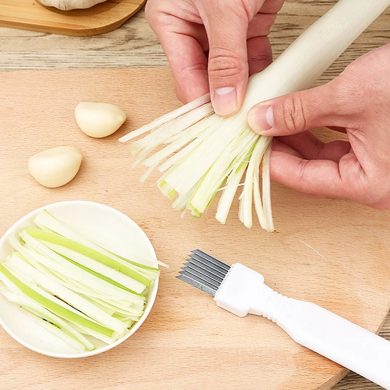 Stainless Steel Onion Slicer Cutter Scallion Cutter Knife Multifunctional Vegetable Fruit Chopper Shredder Kitchen Gadget