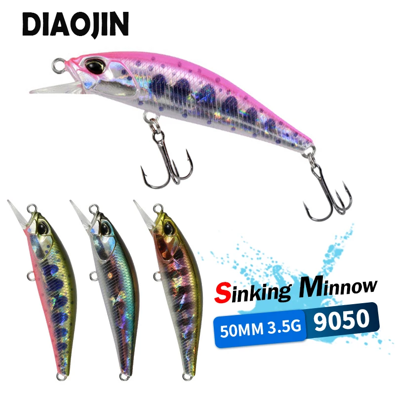 Minnow Fishing lures Jerkbaits 50mm 3.5g Trout Lure Mini Wobblers Sinking Minnow Pesca Spearhead ryuki River Bait Bass lure