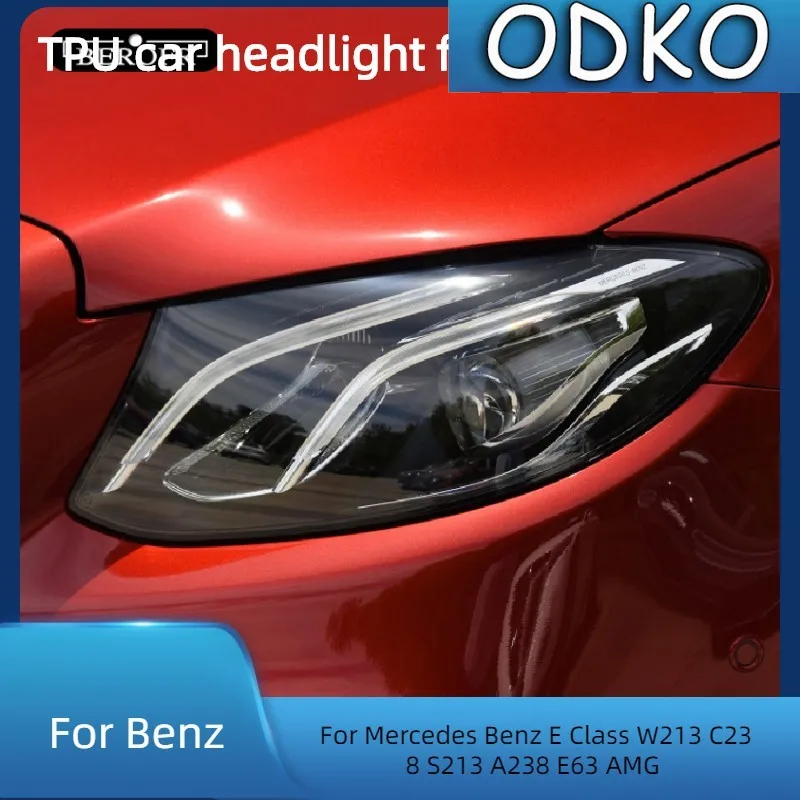 

For Mercedes Benz E Class W213 C238 S213 A238 E63 AMG Car Headlight Tint Black Protective Film Taillight Transparent TPU Sticker