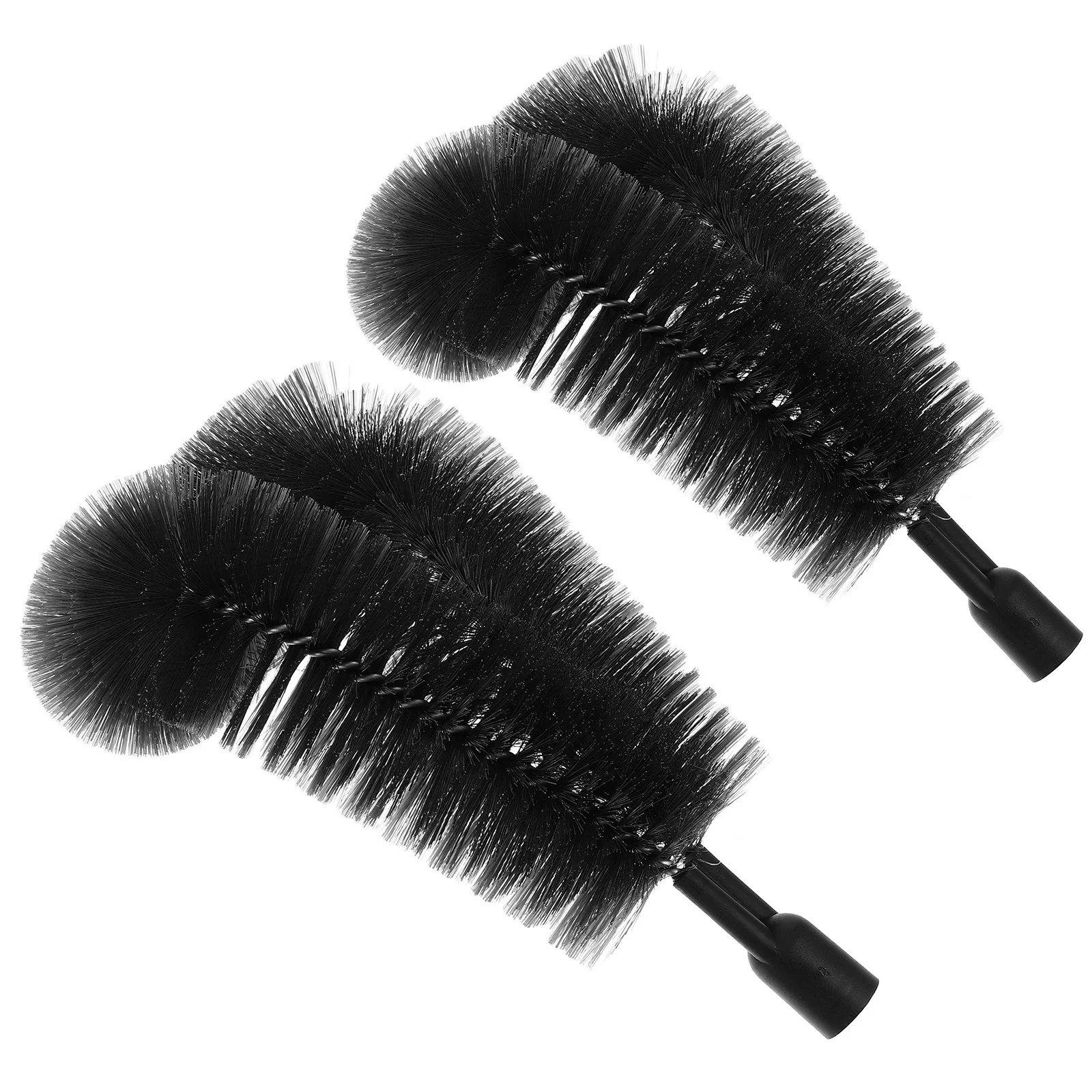 

2pcs Brush Head Gutter Cleaning Tools 24mm Diameter Black Nylon Dusting Brush Dusting Weeding Attachment