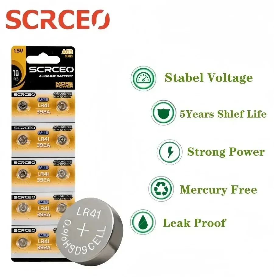 10-20PCS LR41 AG3 SR41 384 392 L736f L736c Batteries for Bow Sight Light Watch Thermometer 1.5V Alkailine Button Batteries