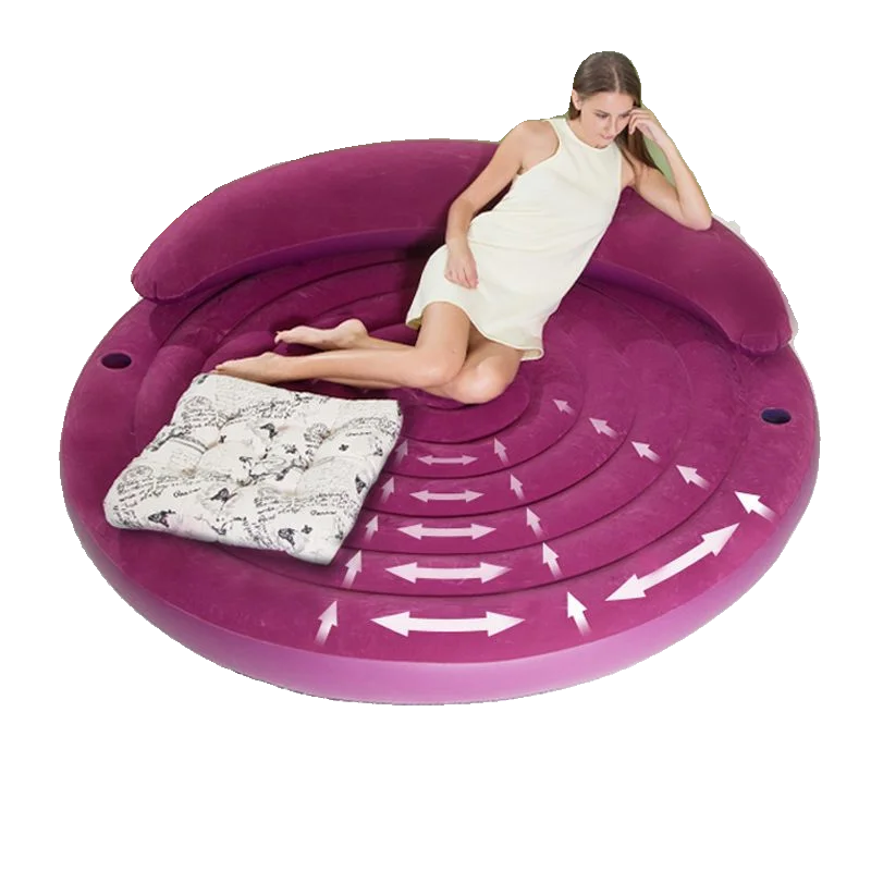 Air mattress single double air cushion lazy sofa bed round folding bedroom living room home user outside